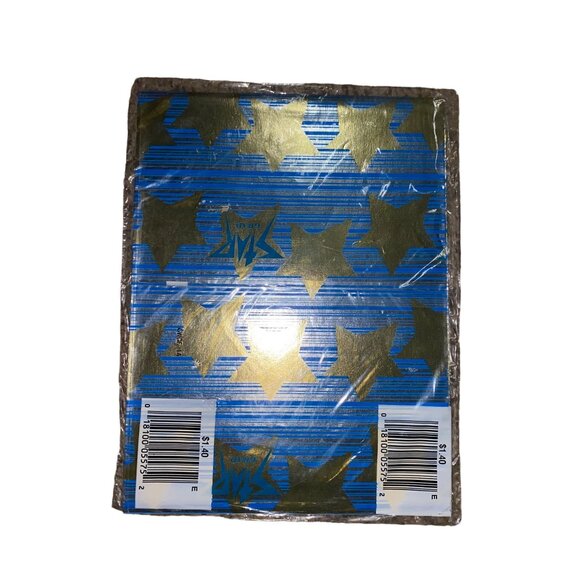 Vintage American Greetings Star Grad Gift Wrap NEW Blue Gold Star Metallic Gradu - Picture 5 of 7